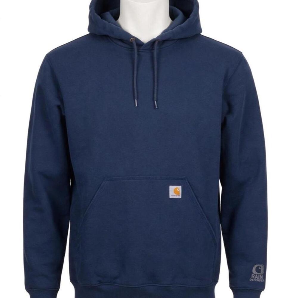 Carhartt Rain Defender Hoodie Mens XL Navy Blue Loose Fit Heavyweight Pullover